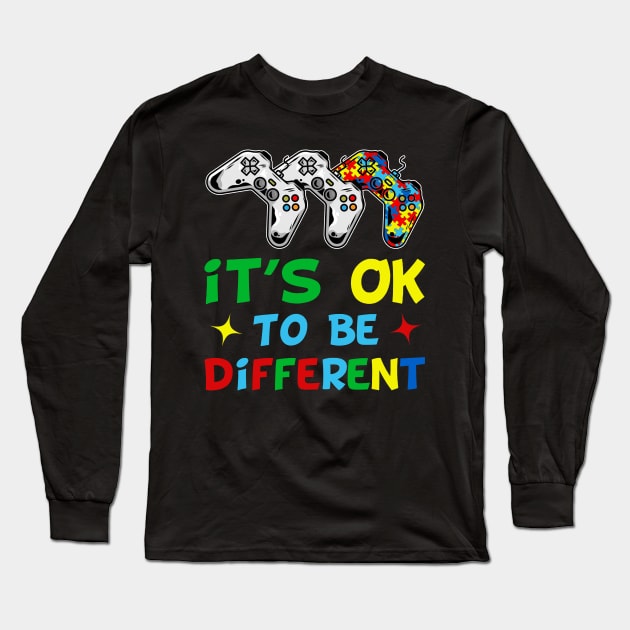 It's Ok To Be Different Control Puzzle Long Sleeve T-Shirt by kimmygoderteart